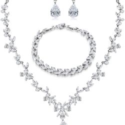 Necklace, Dangle Earrings, Bracelet Set