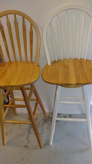 New Assembled Unfinished Wood Tall Mission Accent Dining New Set Of 2 Wood Swivel Stools 30 For In Cincinnati