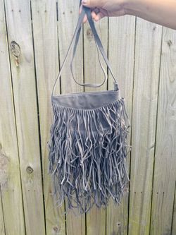 Charlotte Russe Grey fringe bag .