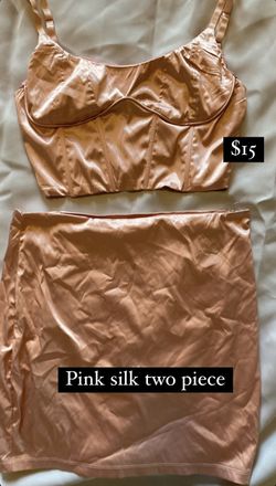 Champagne Pink Silk Two Piece
