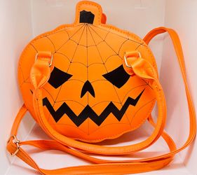 Pumpkin Purse Bag 7.87”x7.09”Halloween Horror Spooky Accessories NEW Zip Closure Jack-O-Lantern