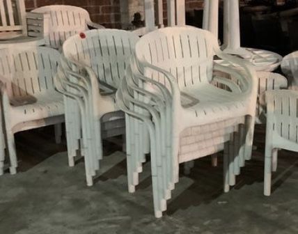 White Patio Furniture 4 chairs for $30