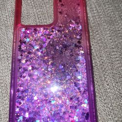 Case with Screen Protector,Glitter Bling Floating Liquid Sparkle Quicksand Women Girls Clear TPU Cute Shockproof Protective Phone Cover for Samsung Ga