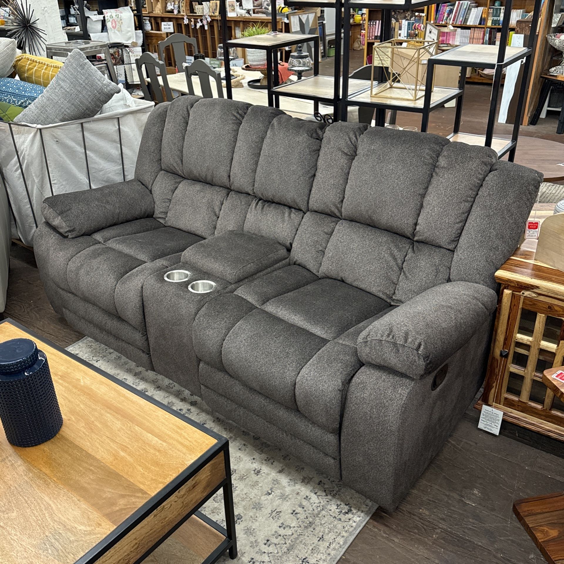 Gray Reclining Sofa