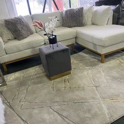 Modern White Showroom Sample Sectional 