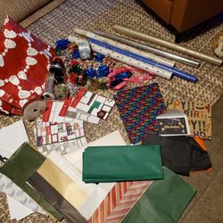 Assorted Birthday & Christmas Gift Wrap Supplies