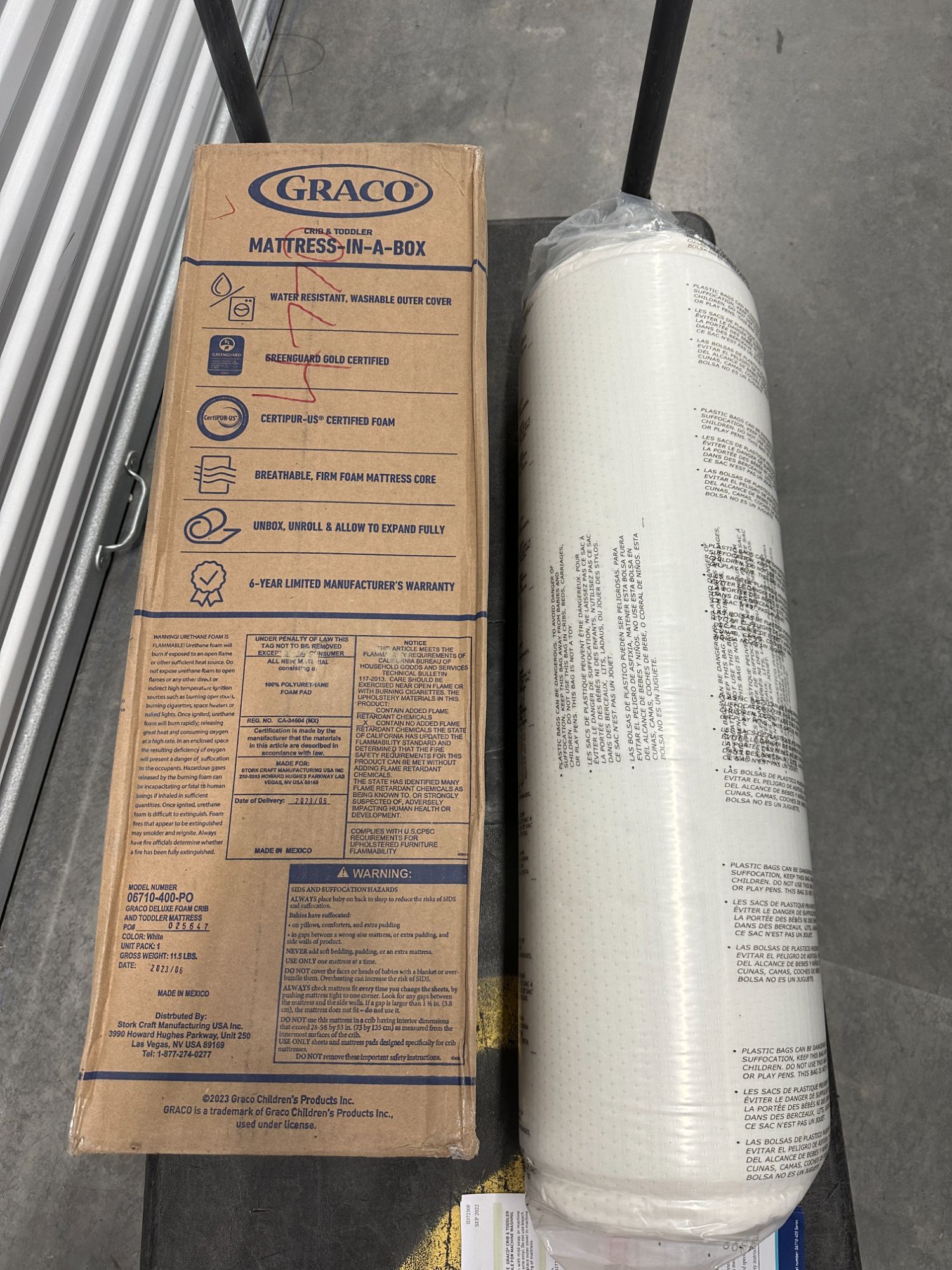 New Sealed Graco Premium Crib Toddler Mattress GREENGUARD Waterproof Washable