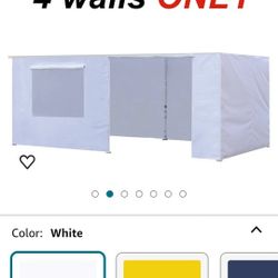 Full Zippered Walls for 10 x 20 Easy Pop Up Canopy Tent,Enclosure Sidewall Kit with Roller Up Mesh Window and Door 4 Walls ONLY,NOT Including Frame an