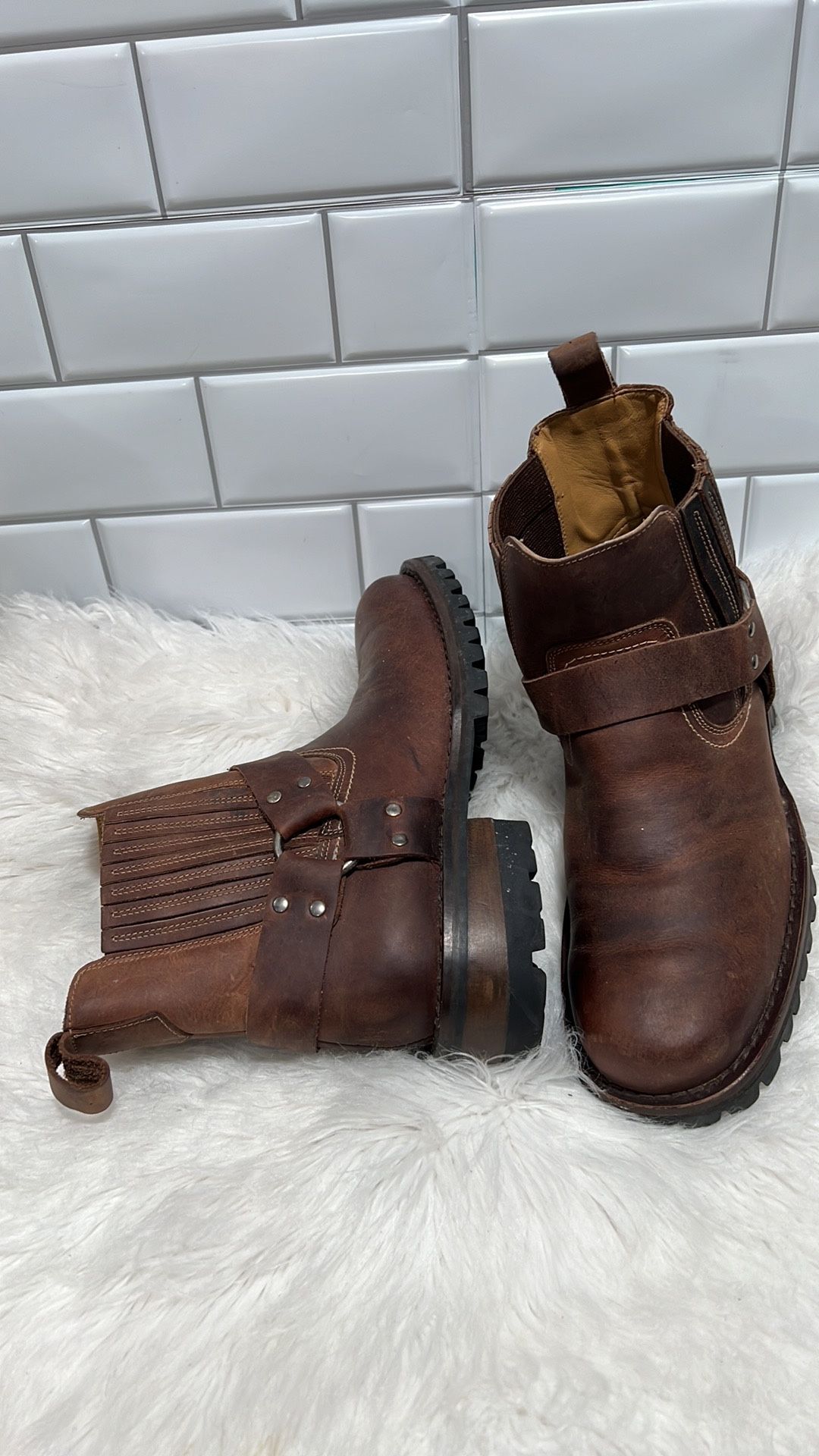 GBX Basix Mens Dorado Motocycle Harness Boots in Brown, Size  display picture 2