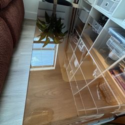 BROWN GLASS COFFEE TABLE