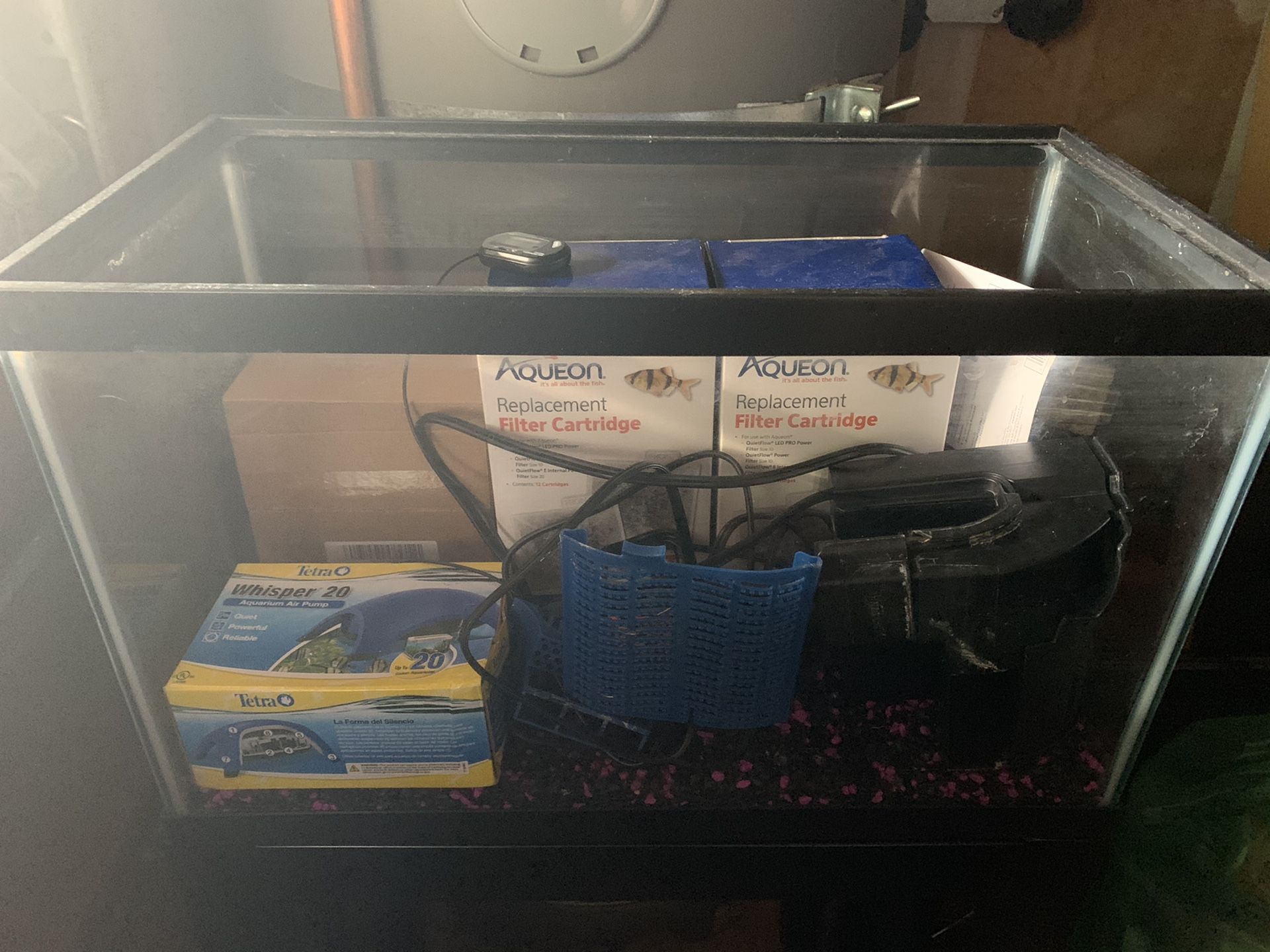 10 gallon fish tank with stand and accessories