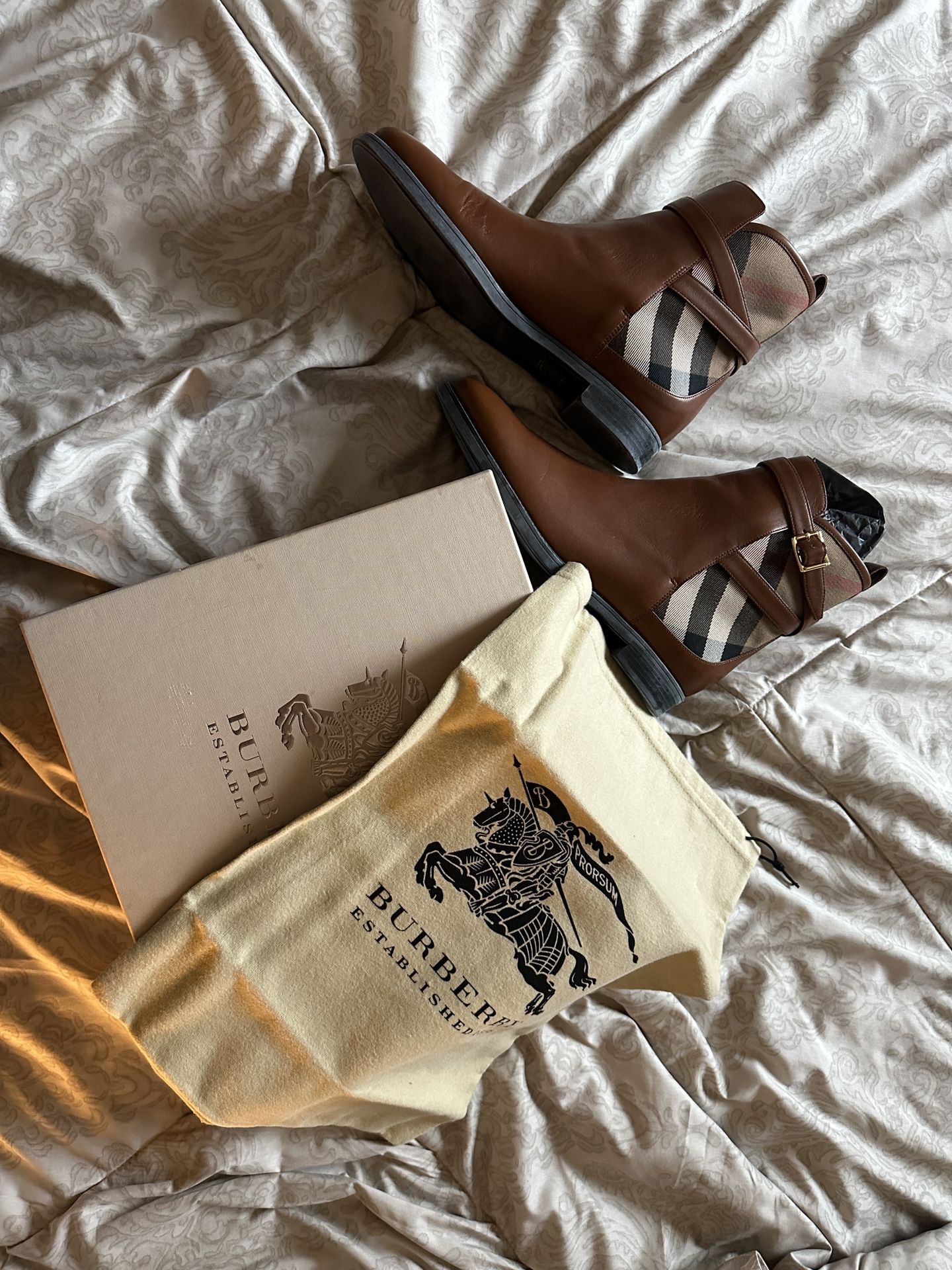 Burberry Brown Leather Ankle Boots