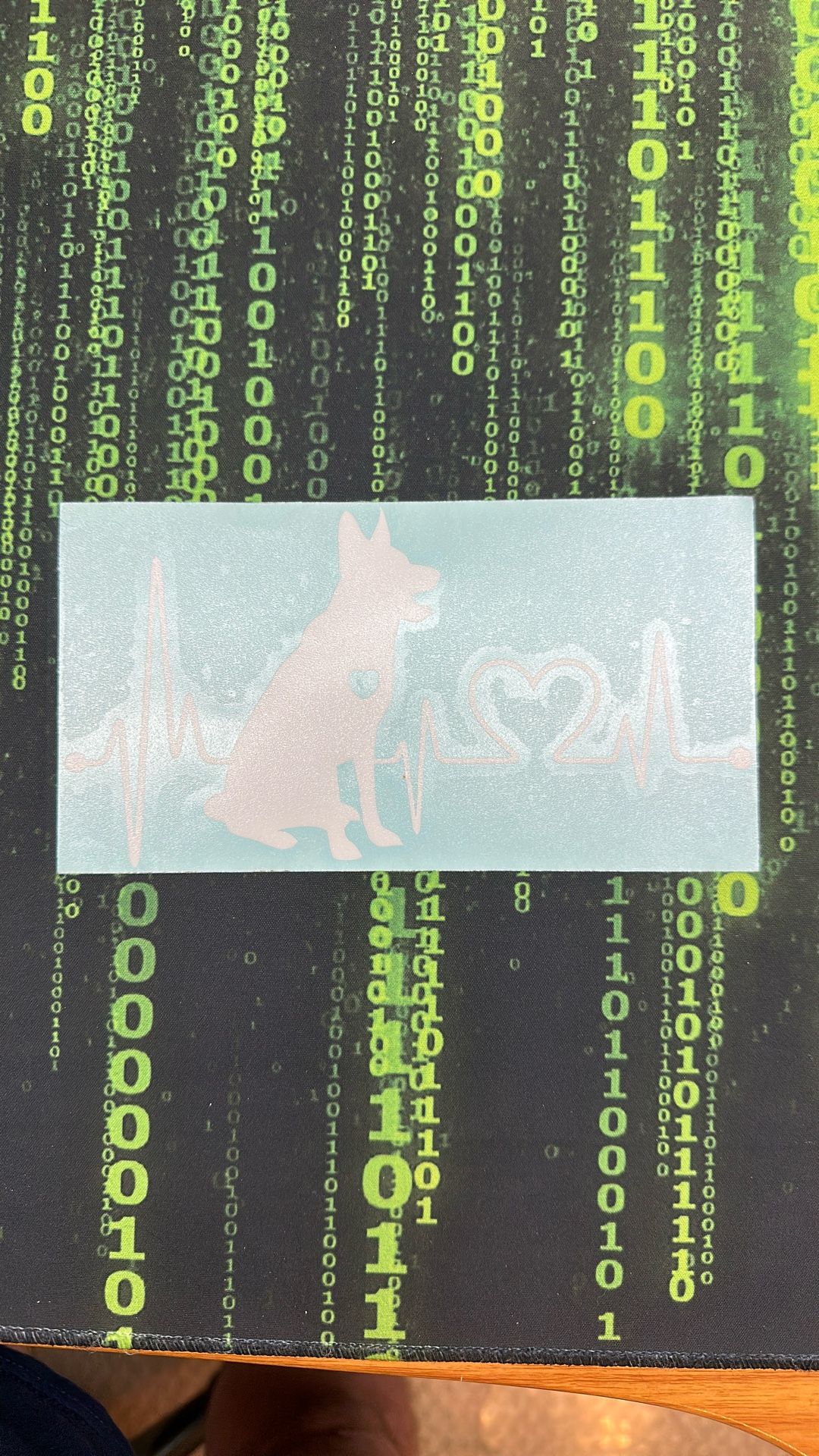 White German Shepherd Heart Beat Sticker 7”