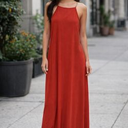 🌺 Michael Kors DRK Persimmon Red Maxi Dress – NEW WITH TAGS 🌺