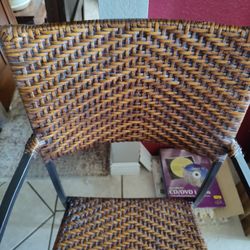 Vintage Pier 1 Rattan Wicker Chair w/Wrought Iron Frame--Mid 90's