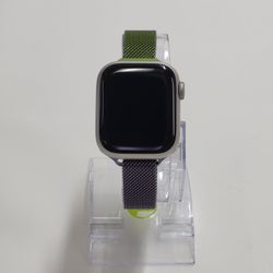 Unlocked Apple Watch Series 7 41MM Silver Aluminum Milanese Loop A2475