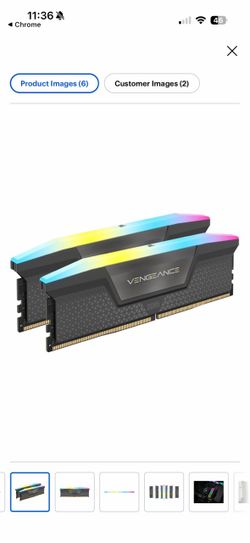 Corsair Vengeance RGB DDR5 RAM 2x16 gb 32gb total