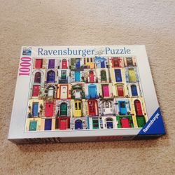 🎨 Brand New Ravensburger 1000-Piece Puzzle - "Colorful Doors" Design! 🧩