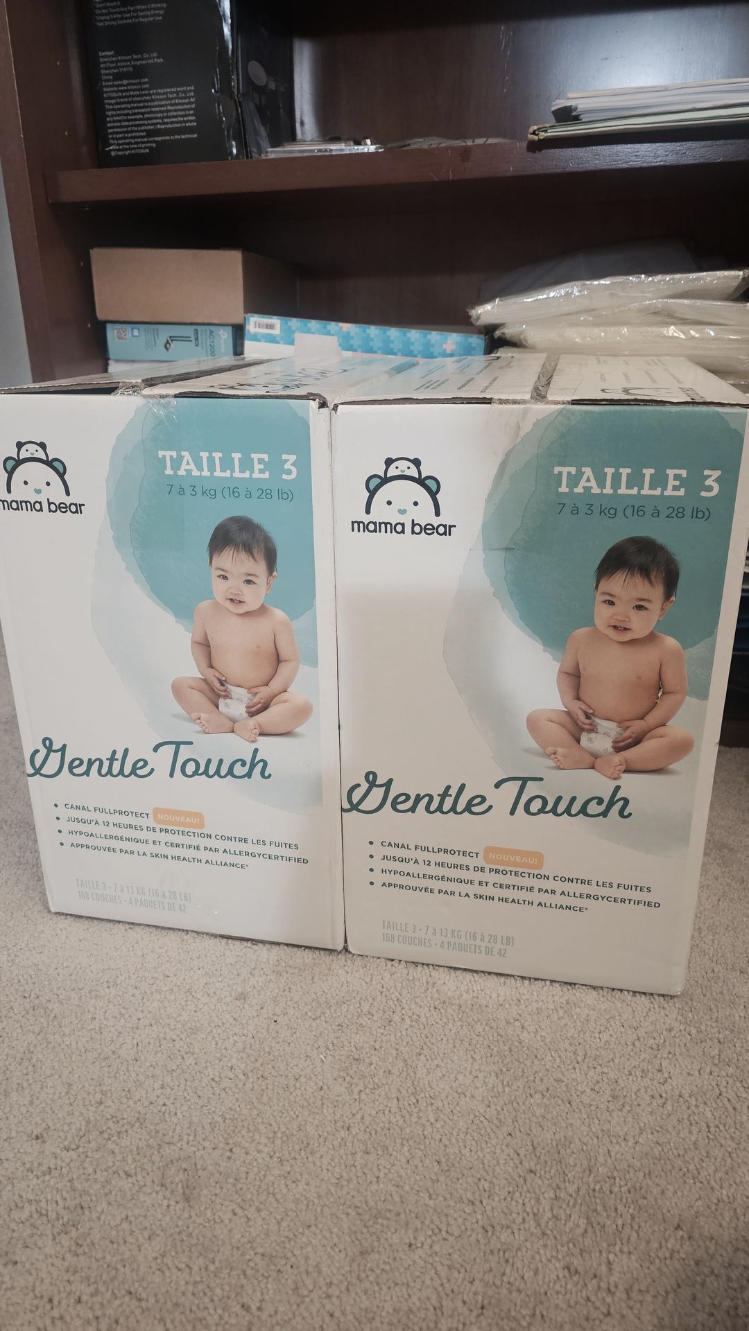 6 boxes diapers Size 3 each one 30$