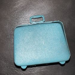 Vintage Barbie Doll Size Blue Green Teal Samsonite Luggage By Playton