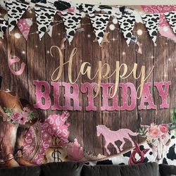 Cowgirl Birthday Banner