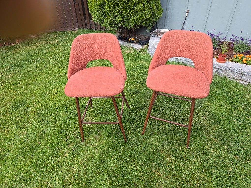 LAOTIES 19 in. W x 36 in. H Terra Upholstered 26 in. High Back Counter Stool (Set of 2)