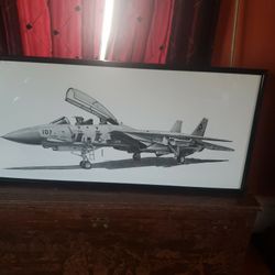 Fighting Jet Navy Pint Framed