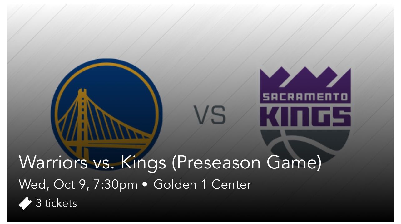 Kings vs Warriors (10/9) 3 total
