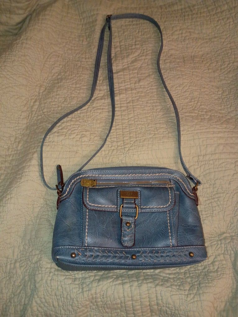 Blue Purse With Adjustable Strap