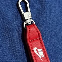 NIKE Red Leather Key Chain - No Box, Tissue, or Wrapping Including. 