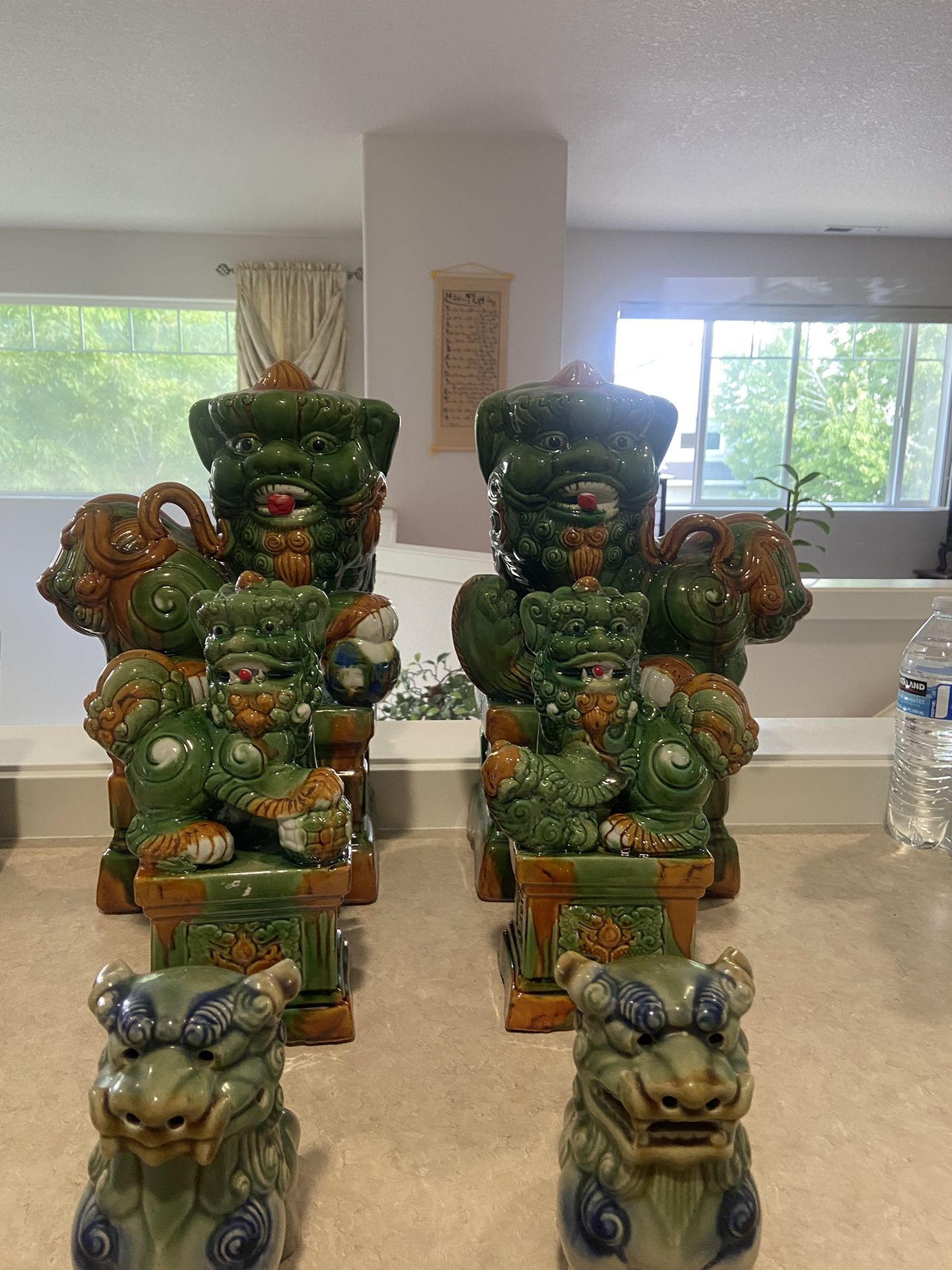 Miniature Green Japanese Dragon Statue