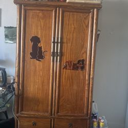 Antique Cabinet With Shelves and Couple Drawers 