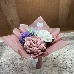 Ramos De Rosas Tejidas A Crochet