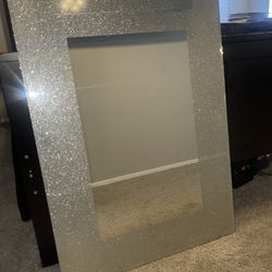 Silver Mirror With Sparkles 