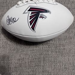 Jamal Anderson Autographed/Signed White Logo Football Beckett Atlanta Falcons