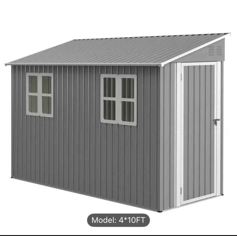 4×10 FT Outdoor Metal Storage Shed.