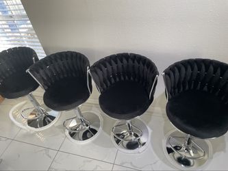 Set 4 sillas de barra negras de terciopelo (nuevas en su caja)
