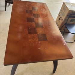 Wood Dining Table + 5 Matching Chairs