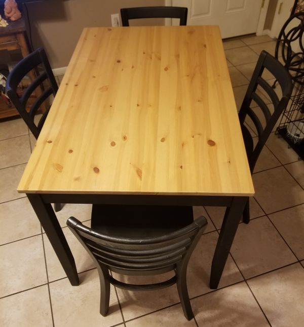 Solid Pine Wood Rectangle Dining Table W 4 Chairs For In Solid Pine Wood Rectangle Dining Table W 4 Chairs For In Phoenix Az Offerup