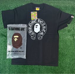 BAPE black t-shirt with plaid ape head graphic #streetwear #bape