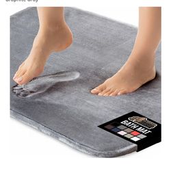 Gorilla Grip Graphite Gray Memory Foam Bath Rug