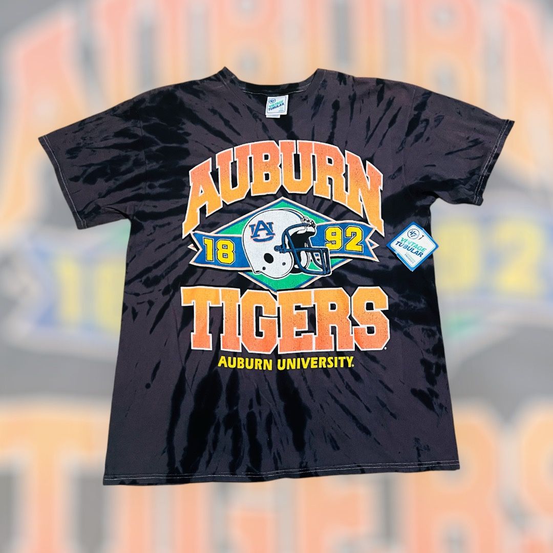 47 Brand Vintage Tubular NCAA Auburn Tigers Tie Dye Tee Large NWT