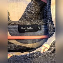 Paul Smith Gray Contrast Hoodie Sweatshirt - size  medium 