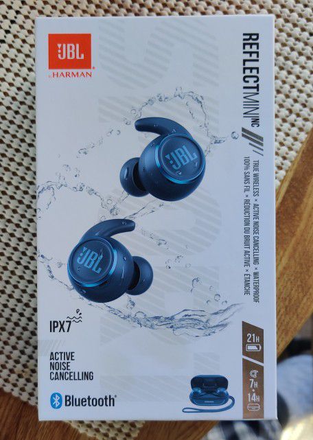 JBL Reflect Mini NC: True Wireless Noise Cancelling Sport Headphones - Blue
