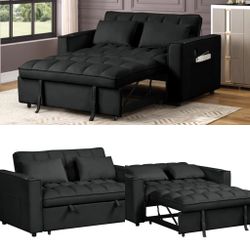 New In Box Pullout Sofa Bed Black Velvet (read description below)