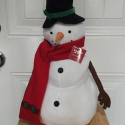 21" Weighted Snowman Christmas Decor New with Tags