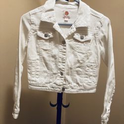 Kids Size 10-12 White Jean Jacket 