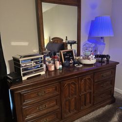 Antique Dresser with mirror and chest.