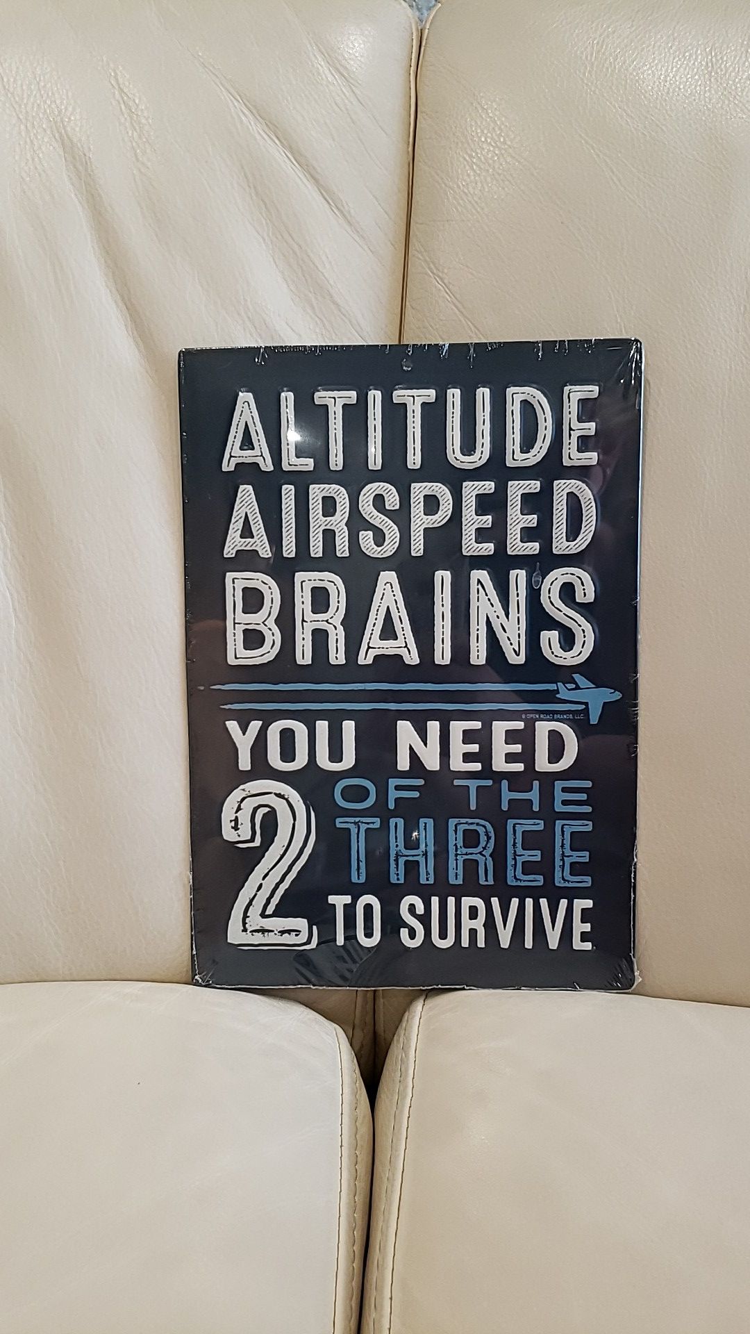 Brand new funny metal embossed wall decoration sign. Great for pilot, airplane aviation jet enthusiast or airforce