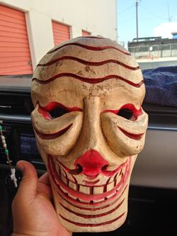 wooden clown face